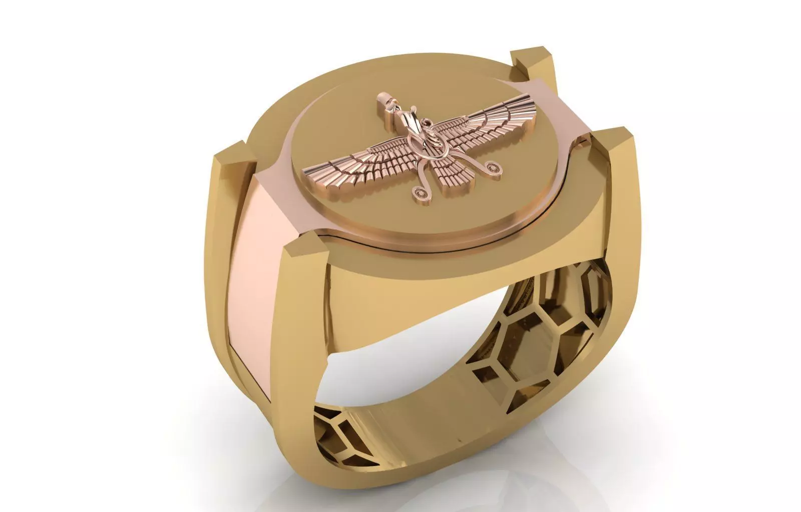 4 piece luxurious men ring 3D print model