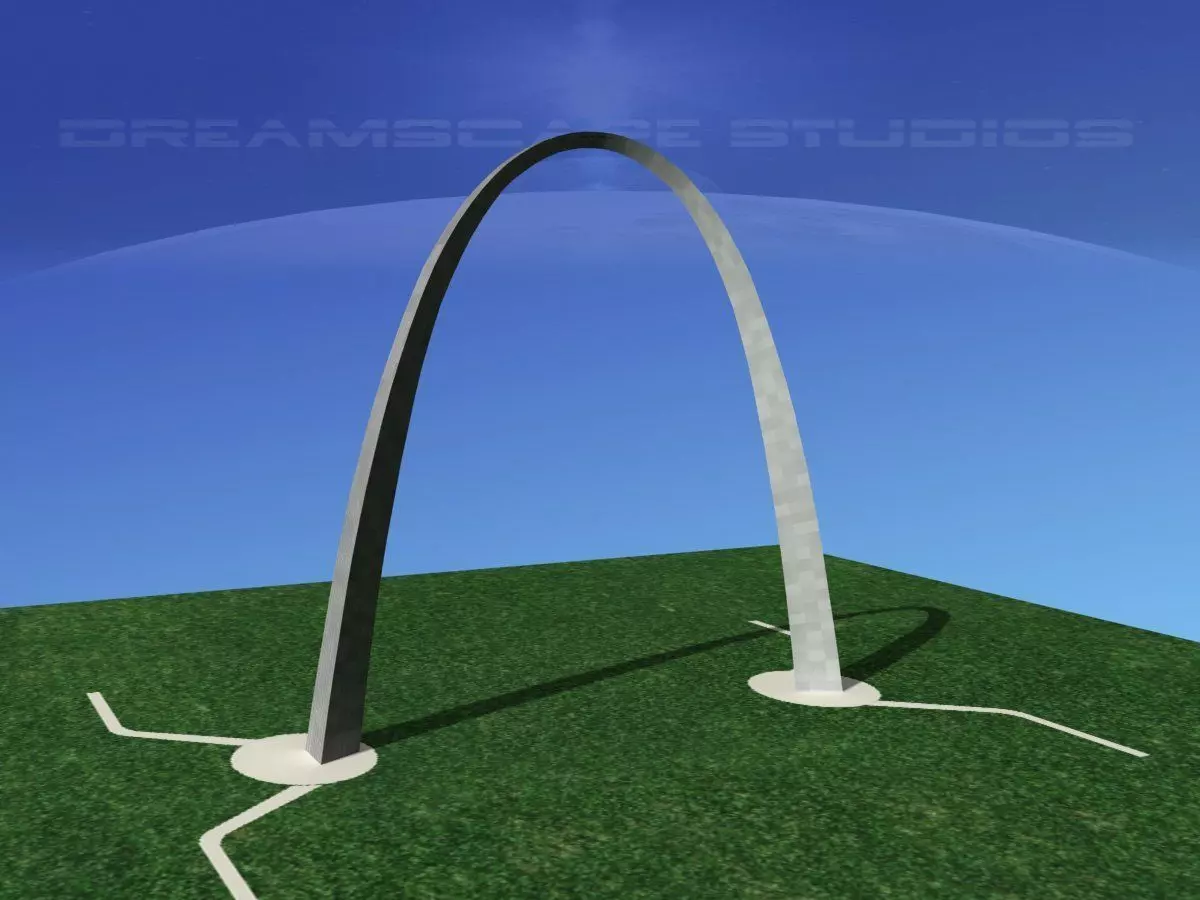 Gateway Arch  Low-poly 3D model_0