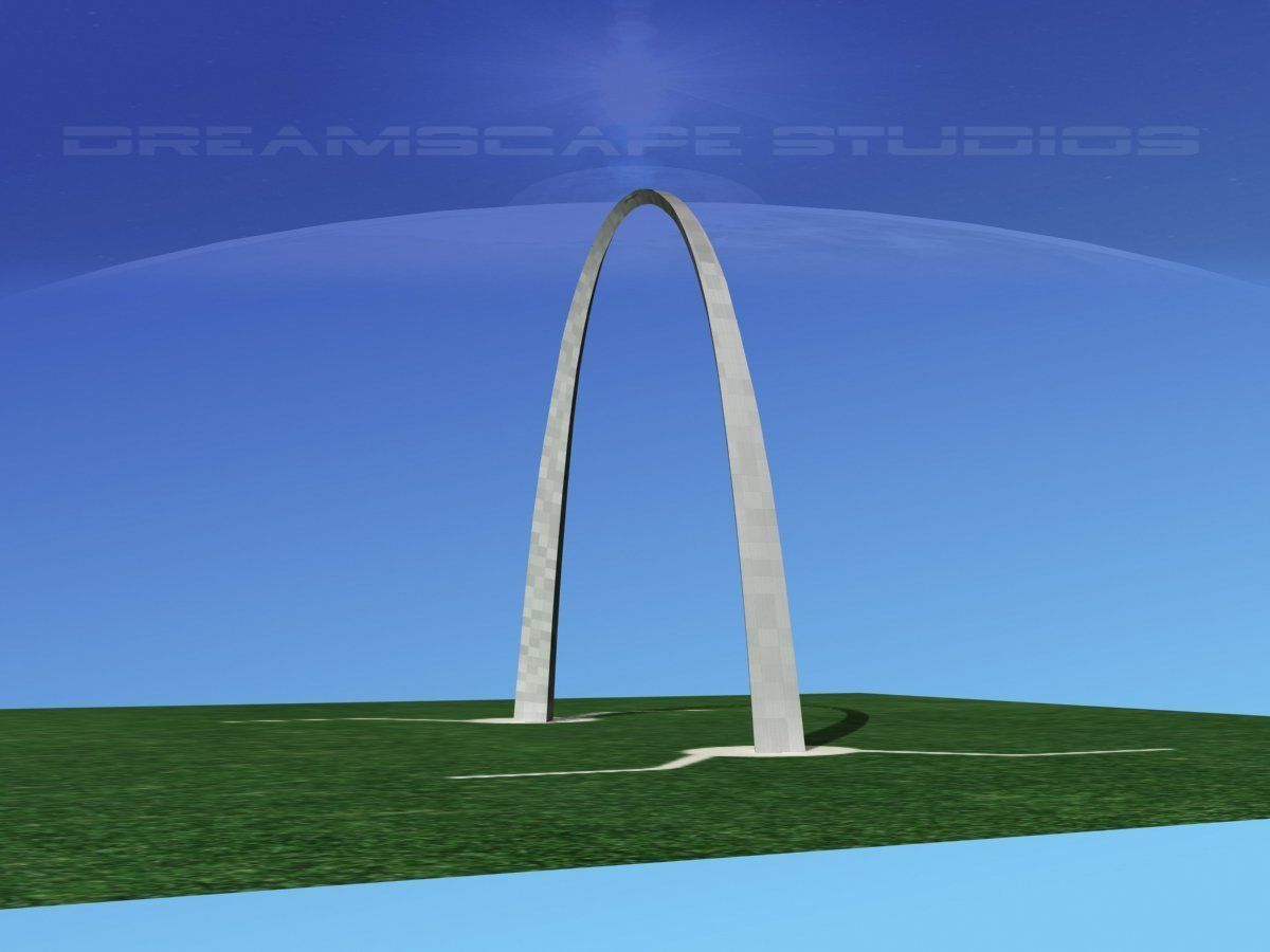 Gateway Arch  Low-poly 3D model_10