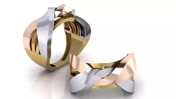 Women 3 piece luxury twist ring