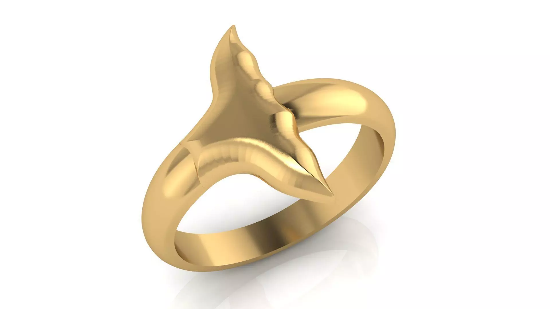 whale tail ring 3D print model