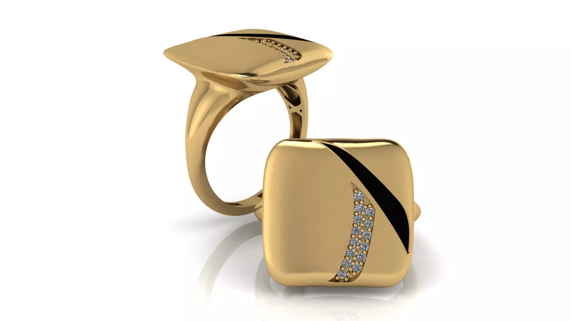Luxury enamel and jewelry women ring 3D print model