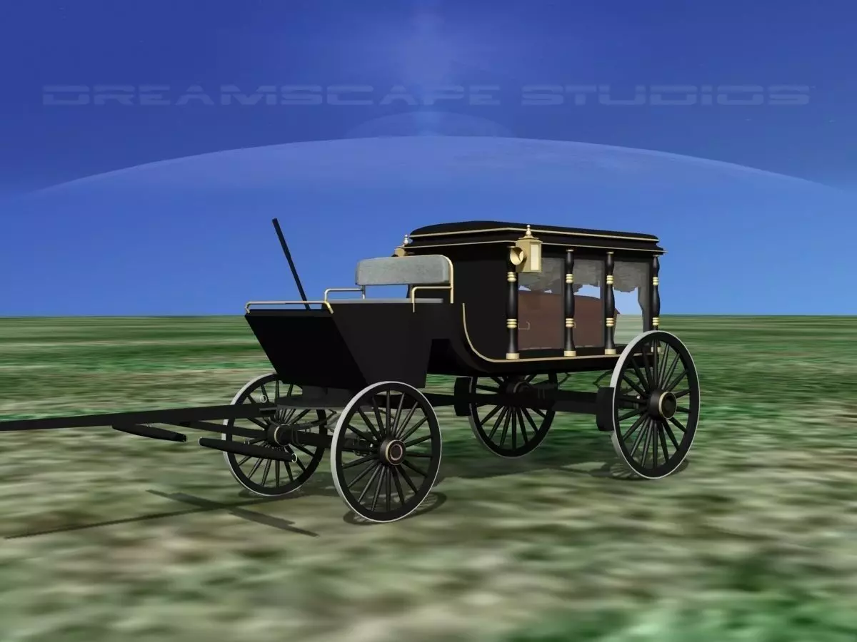 Horse Drawn Hearse 3D model_0