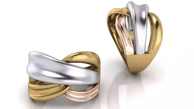 Luxury 3 piece leaf women ring