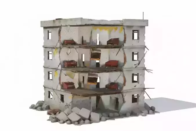 Shattered Heights Apartment Block 3D Model