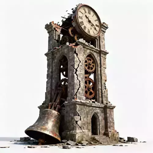 The Fallen Hour Clock Tower 3D Model