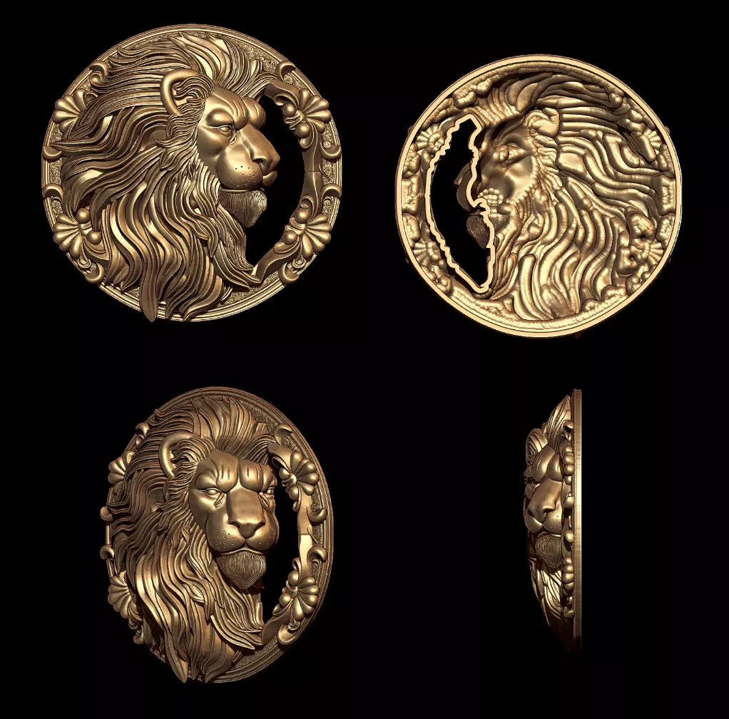 lion face pendent 3d model 3D print model