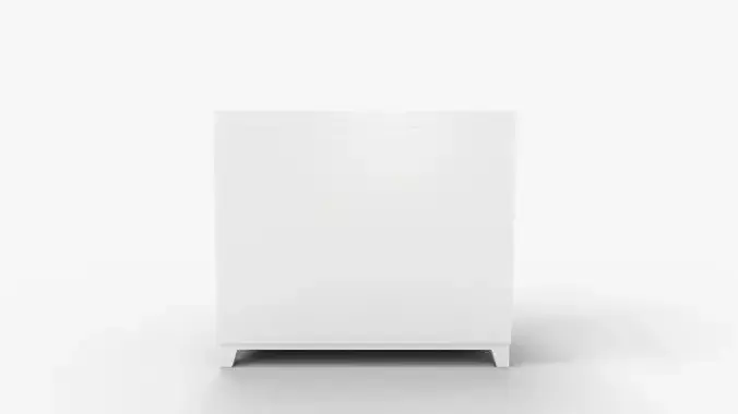 Hampton Five Drawer Dresser Simply White 3D model 4