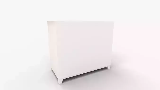 Hampton Five Drawer Dresser Simply White 3D model 5