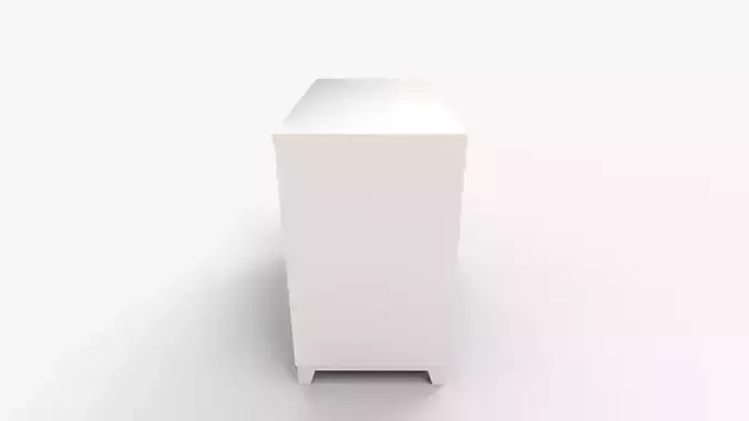 Hampton Five Drawer Dresser Simply White 3D model 6