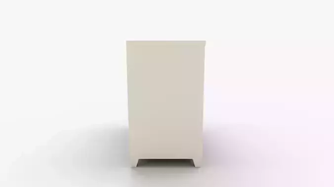 Hampton Five Drawer Dresser Simply White 3D model 2