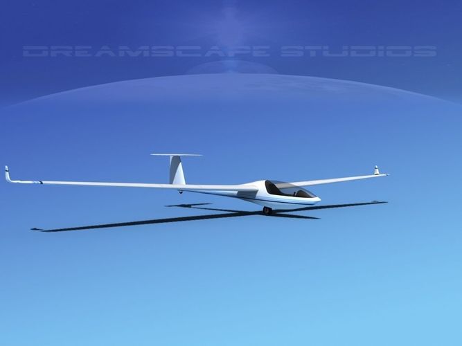 Glaser-Dirks DG-300 Glider V06 Low-poly 3D model