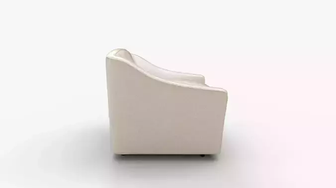 Marietta Upholstered Swivel Armchair 3D model 2