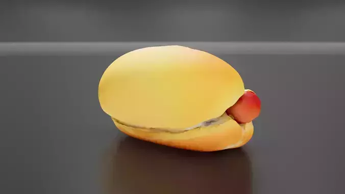 Hot Dog Low-poly 3D model 5