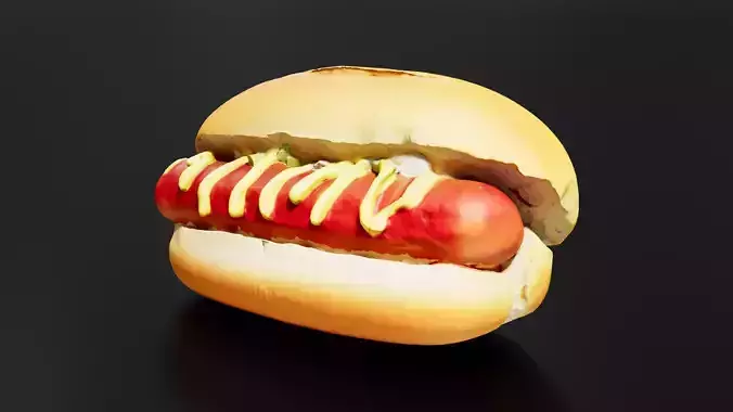 Hot Dog Low-poly 3D model 3