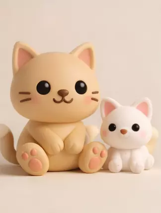 Cute Cat Figurine 3D Printable STL 3D print model