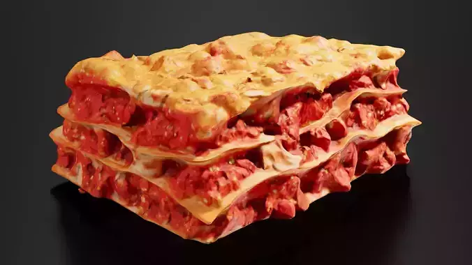 lasagna Low-poly 3D model 2