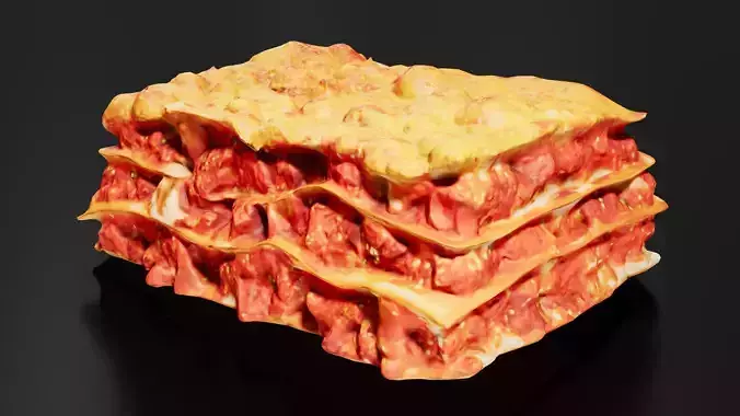 lasagna Low-poly 3D model 3