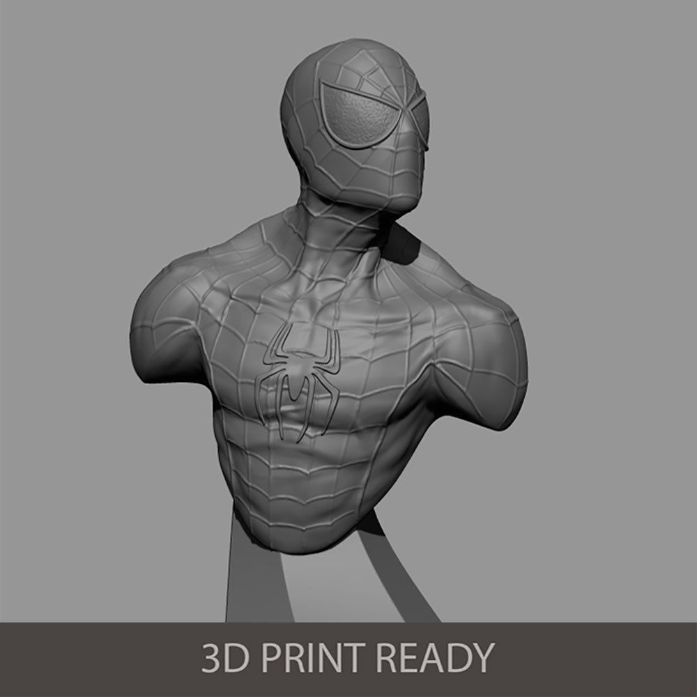 Spider-man spider man bust ready 3D print model_1