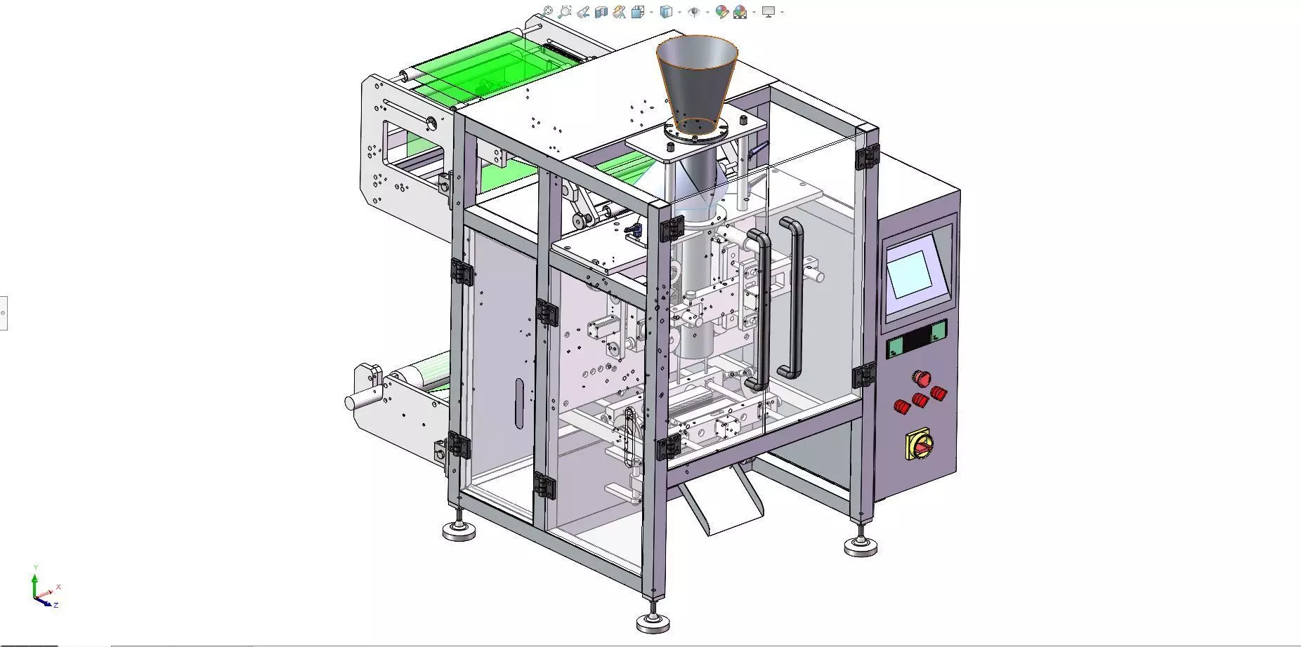 VFFS vertical packaging machine MZ320 3D model