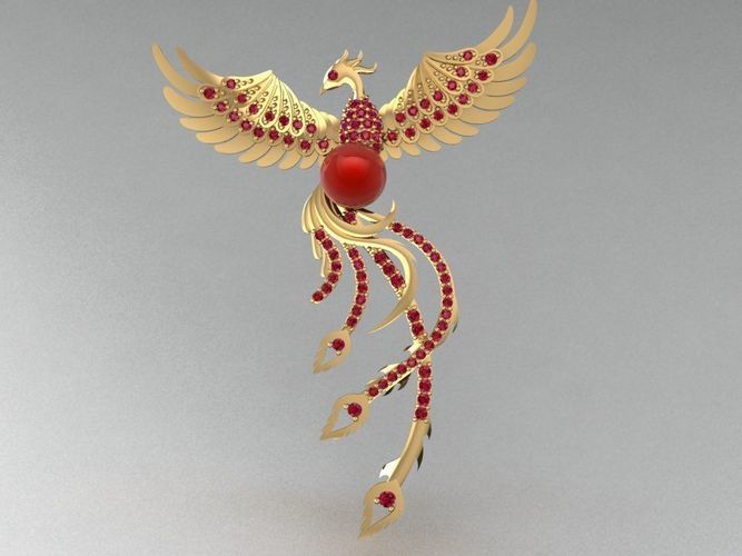 3D Golden Phoenix Pendant 3D print model