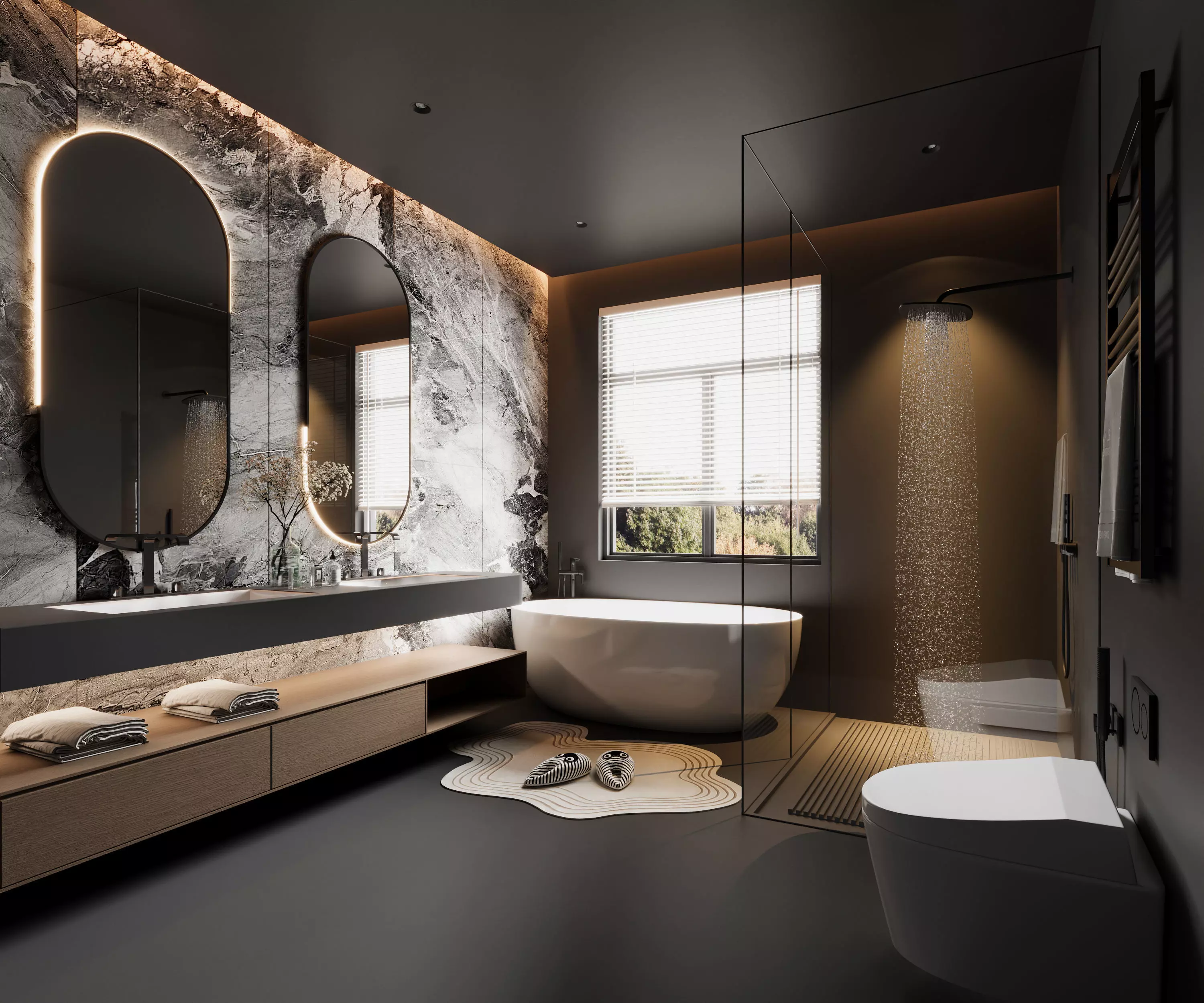 Modern main bathroom WC shower room 3D model