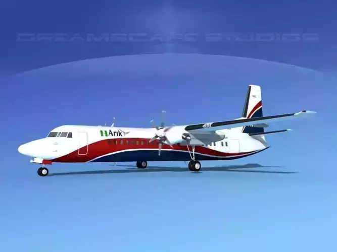 Fokker F-60 Arik Air 3D model