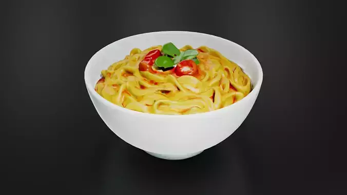 pasta bowl Low-poly 3D model 3