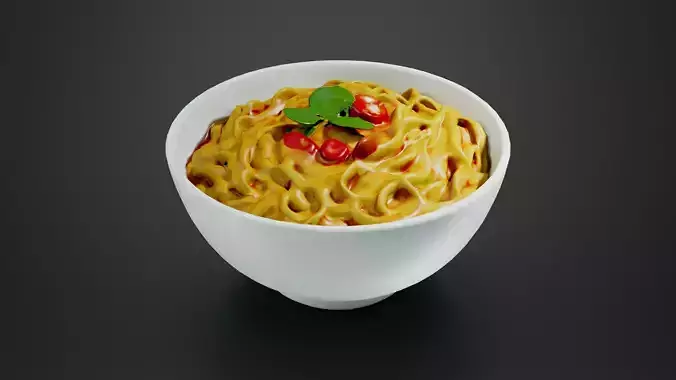 pasta bowl Low-poly 3D model 2