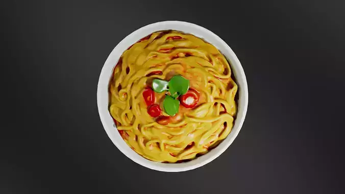 pasta bowl Low-poly 3D model 6