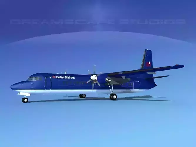 Fokker F-60 British Midland 3D model