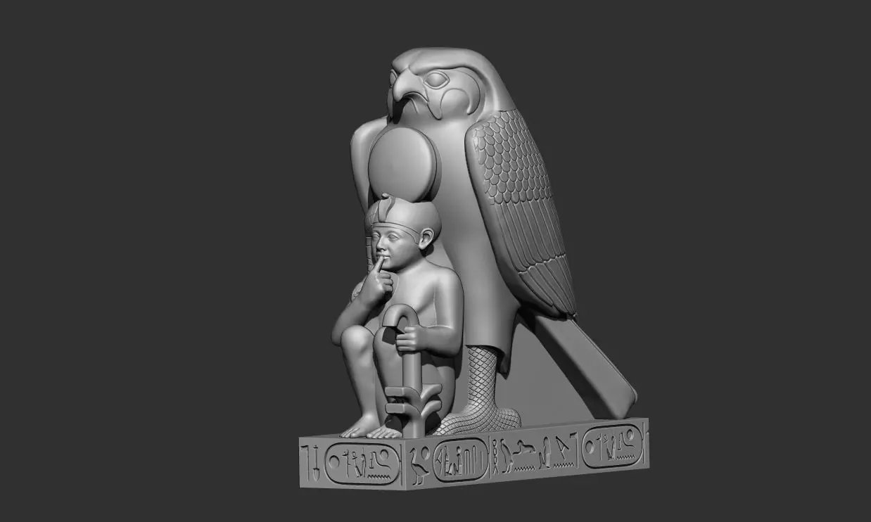 Statue of Ramesses II as a child with Horse 3d printable model 3D print model