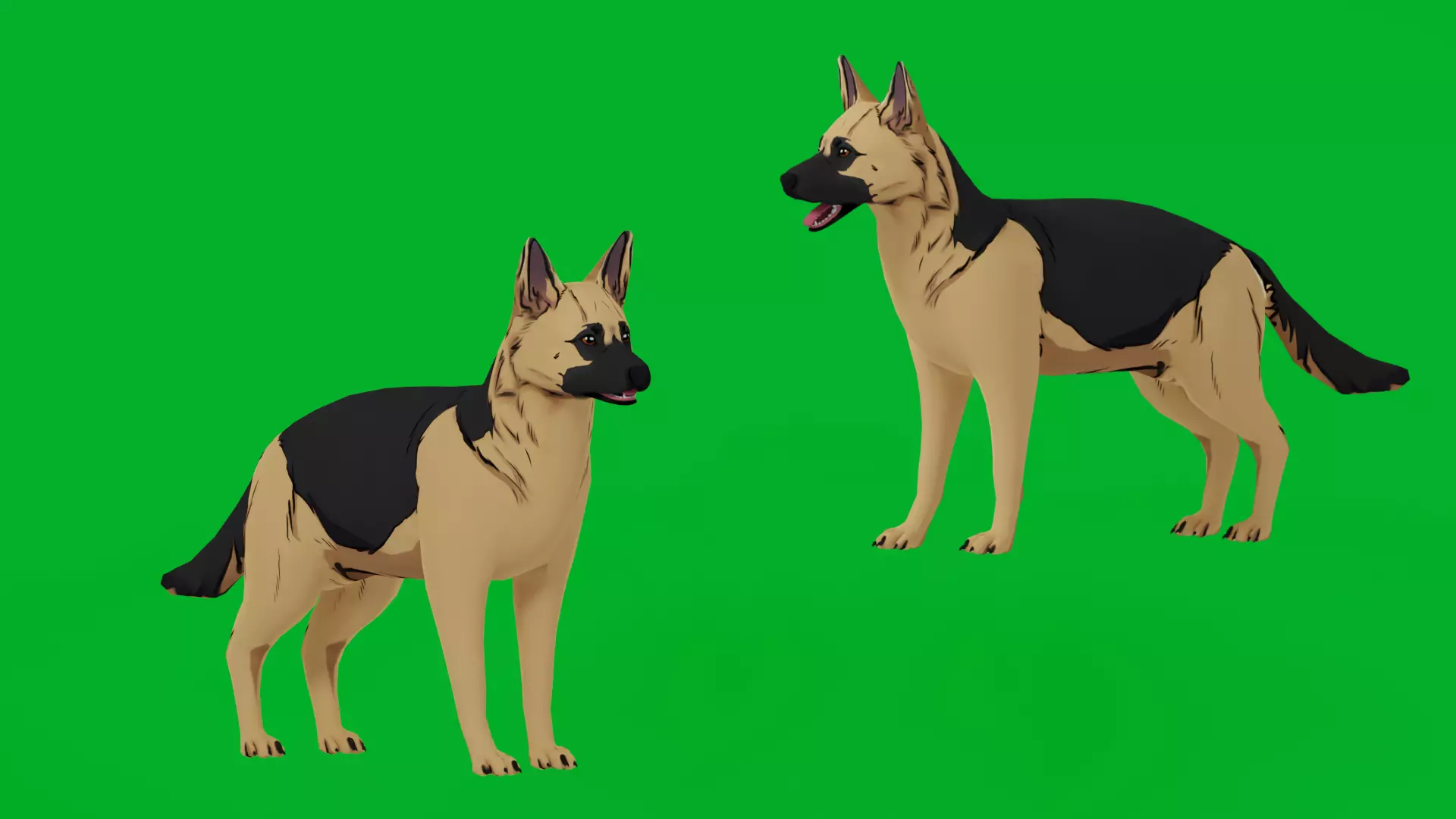 German Shepherd Stylized Dog Low-poly 3D model