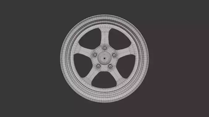 American Racing VF501 Car Rim Low-poly 3D model 6