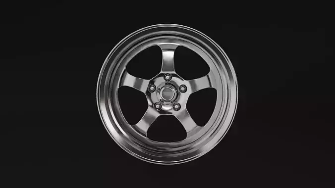 American Racing VF501 Car Rim Low-poly 3D model 2
