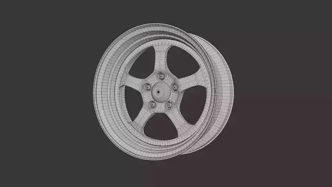 American Racing VF501 Car Rim Low-poly 3D model 7