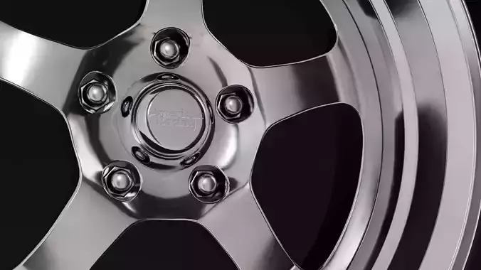 American Racing VF501 Car Rim Low-poly 3D model 4