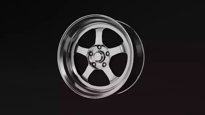 American Racing VF501 Car Rim Low-poly 3D model