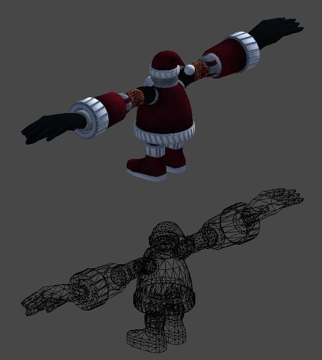 Santa robot1 Low-poly 3D model_3