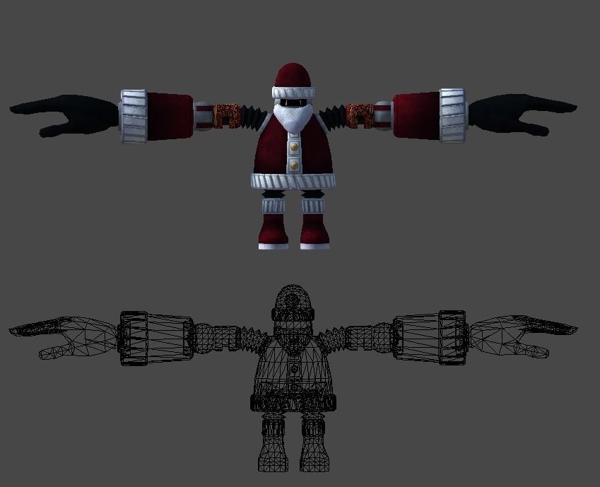Santa robot1 Low-poly 3D model_2