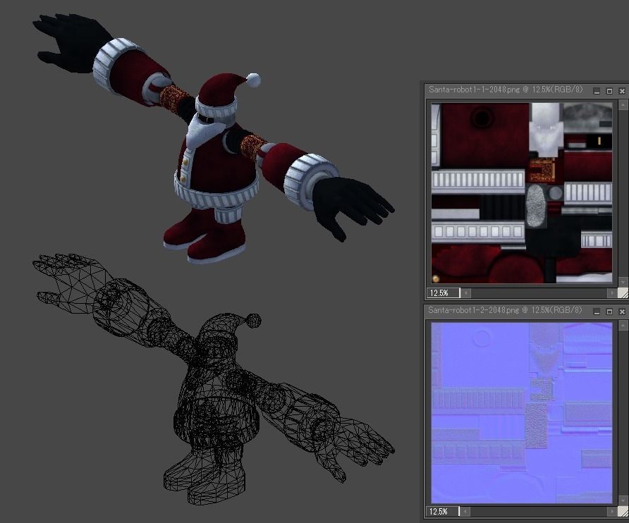 Santa robot1 Low-poly 3D model_4