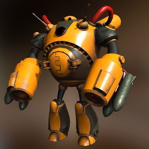 Battle Bot  Low-poly 3D model_7