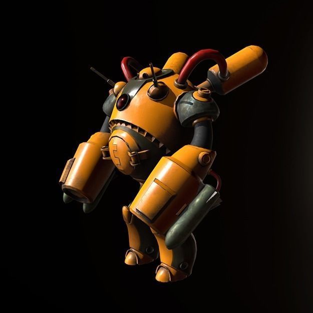 Battle Bot  Low-poly 3D model_0