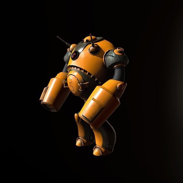 Battle Bot  Low-poly 3D model_3