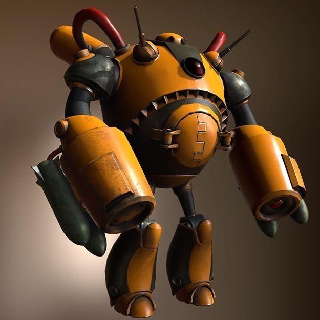 Battle Bot  Low-poly 3D model_4