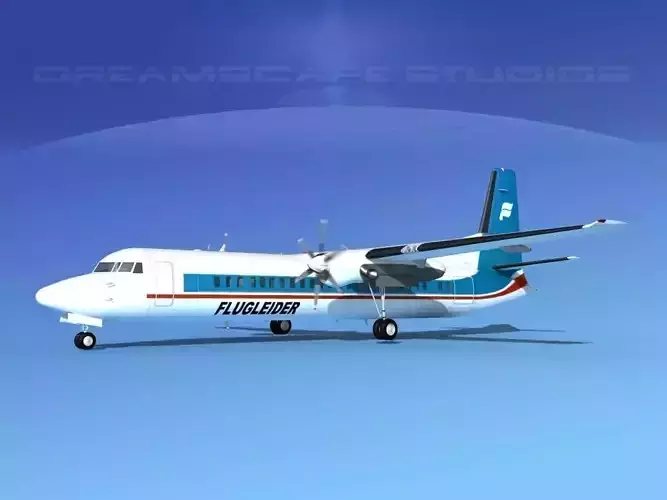 Fokker F-60 Islandair 3D model