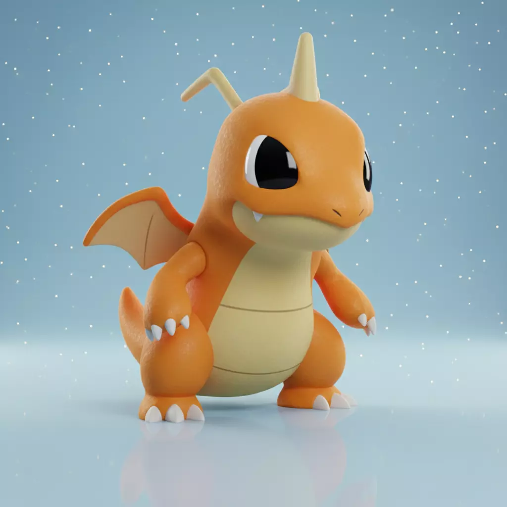 Dragonite Pokemon Kawaii Collectible 3D Figure 3D print model