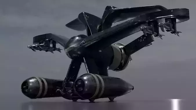 Sci-Fi VTOL Fighter Jet  Stealth Concept
