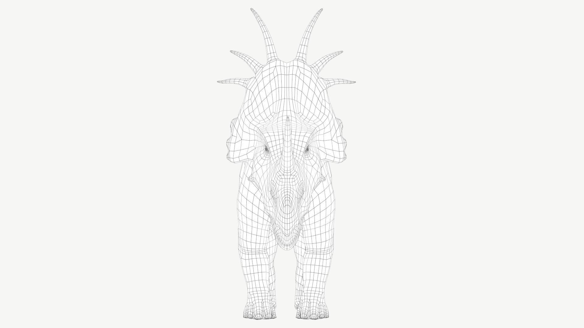 Styracosaurus dinosaur Low-poly 3D model_10