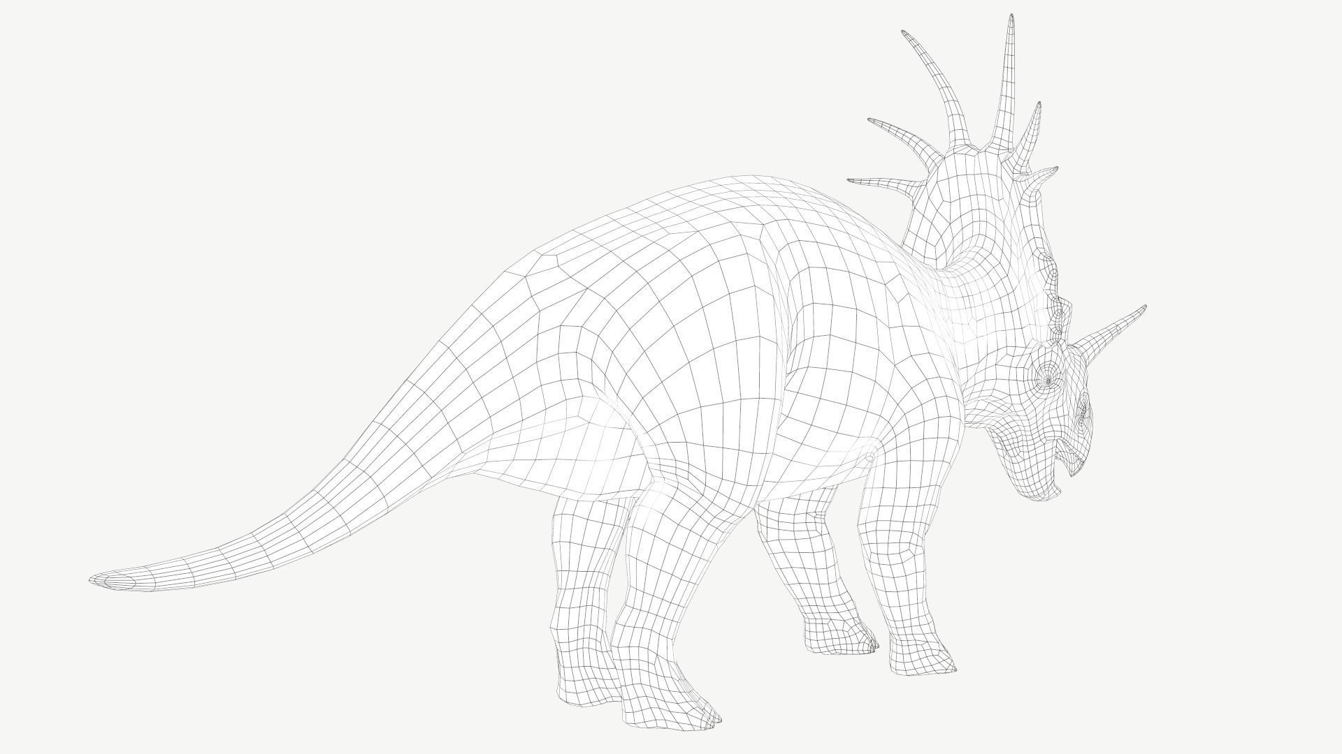 Styracosaurus dinosaur Low-poly 3D model_6